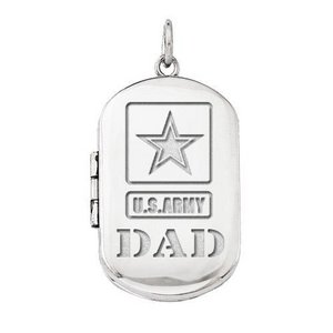 Sterling Silver Army Dad Dogtag Locket