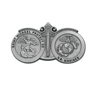 Saint Michael Marines Religious Metal Visor Clip