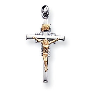 Sterling Silver   Vermeil Crucifix Charm