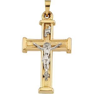 TWO TONE CRUCIFIX PENDANT