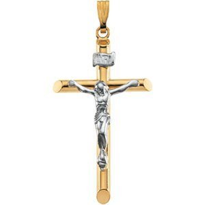 TWO TONE CRUCIFIX PENDANT