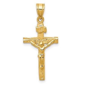 14k Yellow Gold INRI Crucifix Pendant