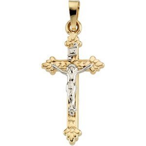 TWO TONE CRUCIFIX PENDANT