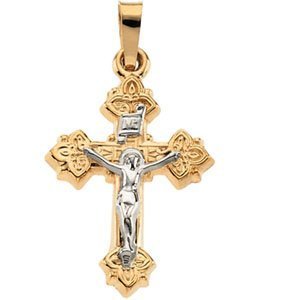 TWO TONE CRUCIFIX PENDANT