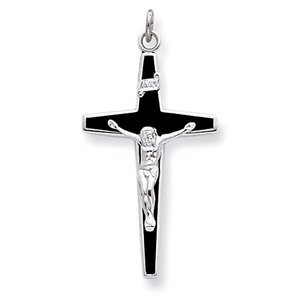 Sterling Silver Enameled Crucifix Charm