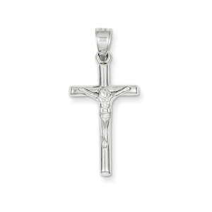 14k White Gold Crucifix Pendant