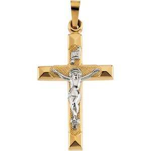 TWO TONE CRUCIFIX PENDANT