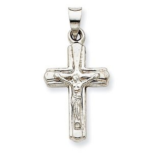 14k White Gold Crucifix Pendant