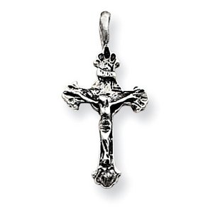 Sterling Silver Antiqued INRI Crucifix Pendant