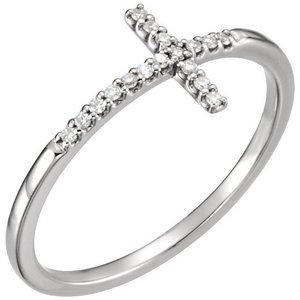  085 CTW Diamond Sideways Cross Ring