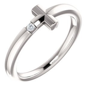  015 CTW Diamond Youth Cross Ring