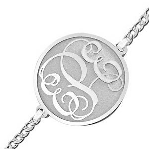 Circle Vine Script Monogram Bracelet