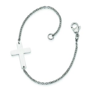 Sideways Cross 7 25in Bracelet