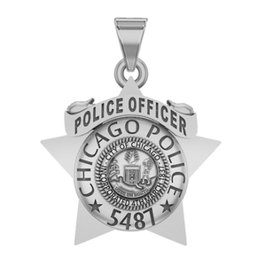 Personalized Chicago Police Star Badge with Your Name or Rank and Number