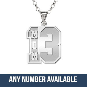 Mom s Jersey Number Charm or Pendant