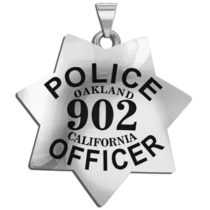 Personalized California 7 Point Star Police Badge with Your Department  Rank and Number