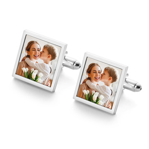 Square Stainless Steel Photo Cufflinks