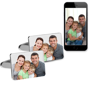 Photo Engraved Rectangle Cuff Links