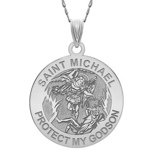 Saint Michael   Protect My Godson   Religious Medal   EXCLUSIVE 
