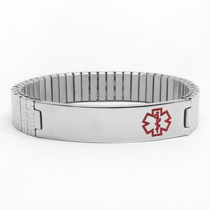 Stainless Steel Unisex Medical ID Expansion Bracelet