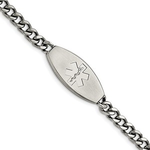 Stainless Steel Brushed Medical ID Bracelet