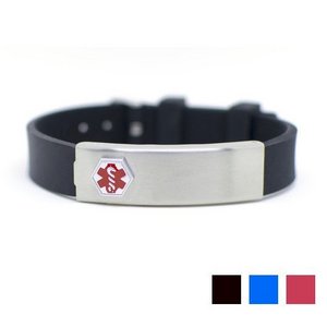 Stainless Steel Children s Rubber Medical ID Bracelet