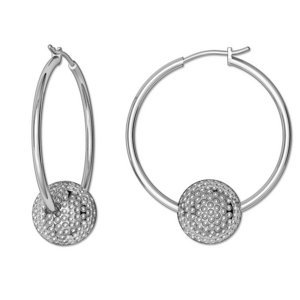 Golf Ball Silver Dollar Hoop Earrings