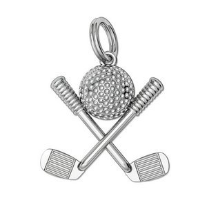 Engravable Golf Ball with Clubs Pendant