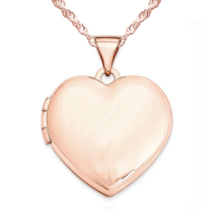 14k Rose Gold Classic Heart Photo Locket