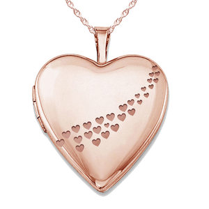 Rose Gold Plated  Casscade of hearts  Heart Photo Locket