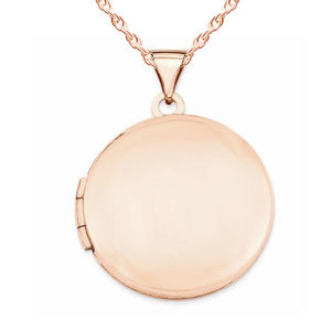 14k Rose Gold Round Photo Locket