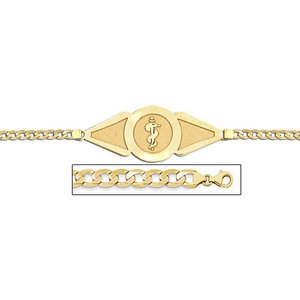 14K Gold Medical ID Bracelet w  Curb Chain