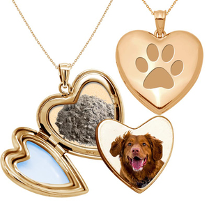 Dog Paw Print Cremation   Hair Photo Locket
