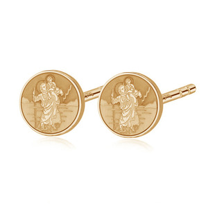 Pair of Saint Christopher Stud Earrings