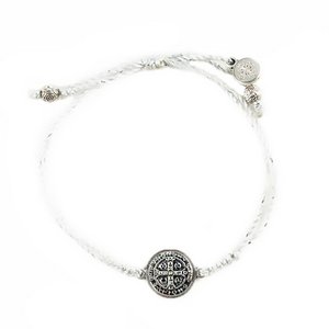   My Saint My Hero   Saint Benedict Cross Metallic Cord Bracelet