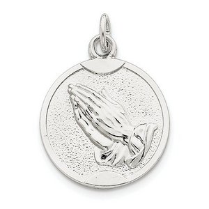 Sterling Silver Praying Hands Medal