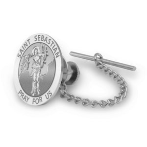 Saint Sebastian Religious Tie Tack   EXCLUSIVE 