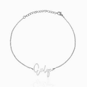 Exclusive Personalized Modern Script Name Anklet   Ankle Bracelet   Adjustable Size