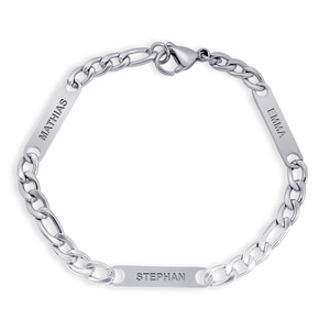 Men s Figaro Personalized Name ID Bracelet