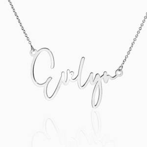 Modern Script Name Necklace with Chain Included