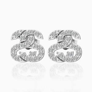 Interlocking CZ Pave Letter Stud Earrings