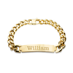 Cuban Link Chain Mens Id Bracelet