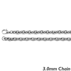 14K White Gold 3 0mm Rolo Chain