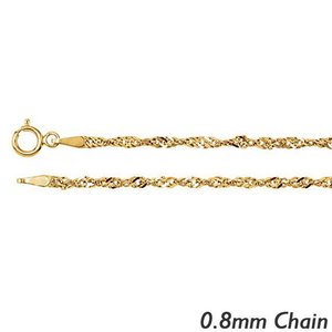 14K Yellow Gold 1 0mm Singapore Chain