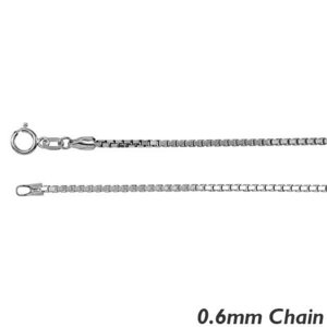 14K White Gold 0 6mm Lite Box Chain