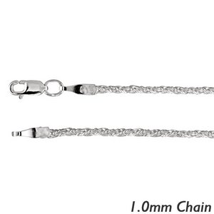 14K White Gold 1 0mm Classic Wheat Chain