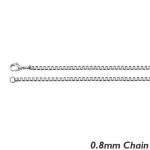 14K White Gold 0 8mm Box Chain