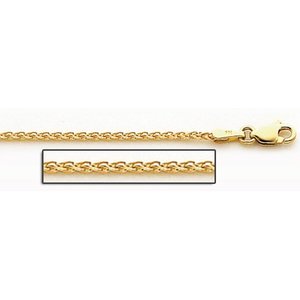 14K Yellow Gold 1 8mm Espiga Wheat Chain