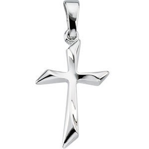 14K White Gold CROSS PENDANT