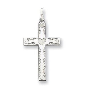 Sterling Silver Laser Designed Cross Pendant